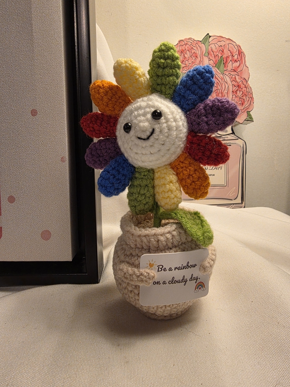 Postive Rainbow Crochet SunFlower